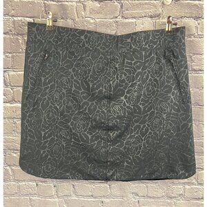 Orvis Womens Black Rose Embossed Skort Skirt Size XXL